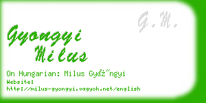 gyongyi milus business card